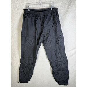 Pro Spirit Windbreaker Track Pants Mens Large Black Zip Ankles Lined Warmups